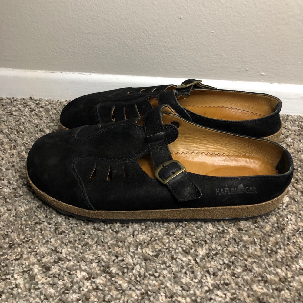 Haflinger Black Closed toe sandal clogs size 42